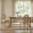 Vintage Inspired Dining Chairs With Solid Wood Frame - Rattan Back, Linen Fabric, Set Of 2-790172753