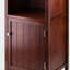 Armoire à 2 sections avec tablette ouverte en noyer Dominguez, H 47,18 po x l 17,11 po x P 15,55 po