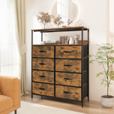 Commode de chambre à coucher, commode haute avec 8 tiroirs, commode double pour rangement de chambre à coucher, design moderne, H 40,6 po x l 31,5 po x P 11,7 po, facile à assembler