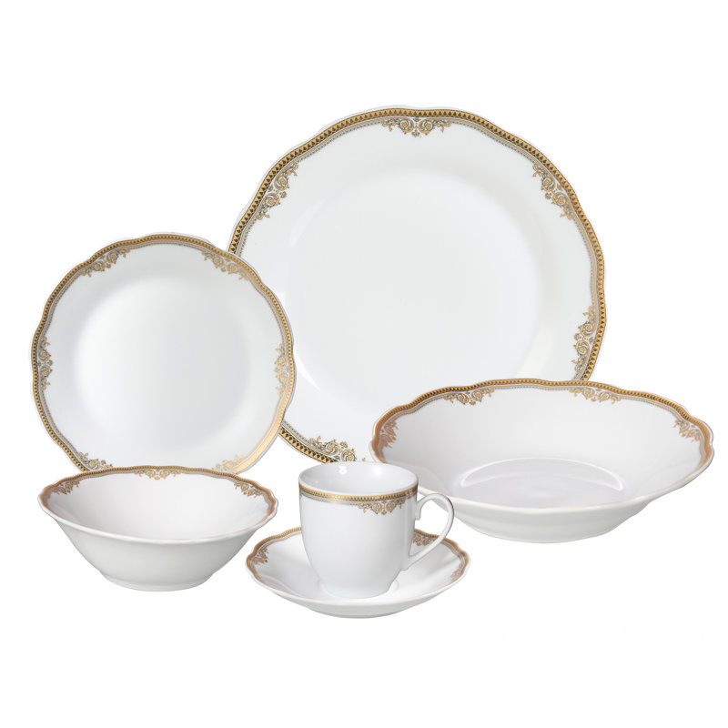 Piece Porcelain China Dinnerware Set - Service for 4