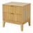 Modern Fluted Wood Nightstand with Two Drawers and Gold Hardware