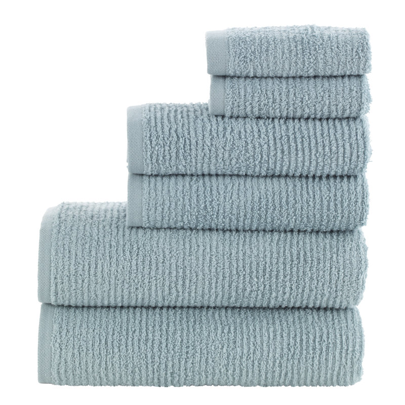 Ensemble de serviettes de bain en coton turc 6 pièces Douglas, Bleu