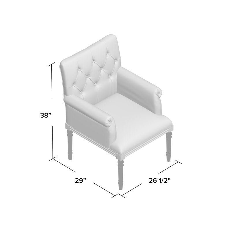 Upholstered Armchair, Light Gray