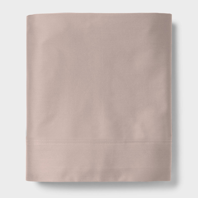 Blush Twin Cotton Percale Flat Sheet Set
