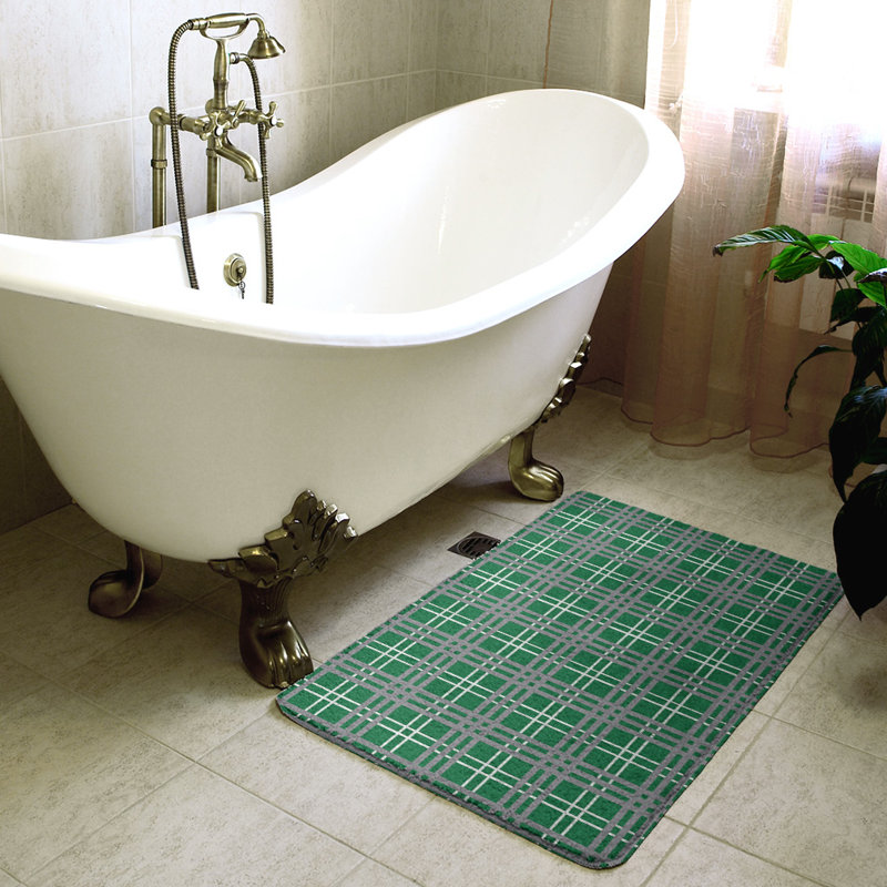Tapis pour salle de bain Philadelphia, l 21 po x L 34 po, Vert/gris