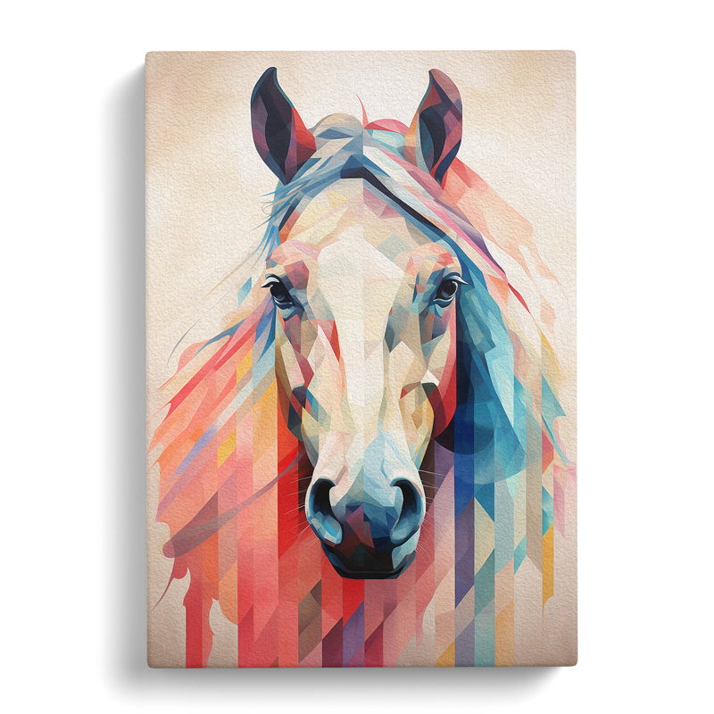 Pony Geometric - Wrapped Canvas, 76cm H x 50cm W x 3cm D