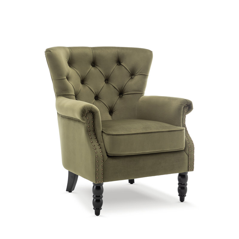 Harmonsburg Wingback Chair, Velvet, Sage Green