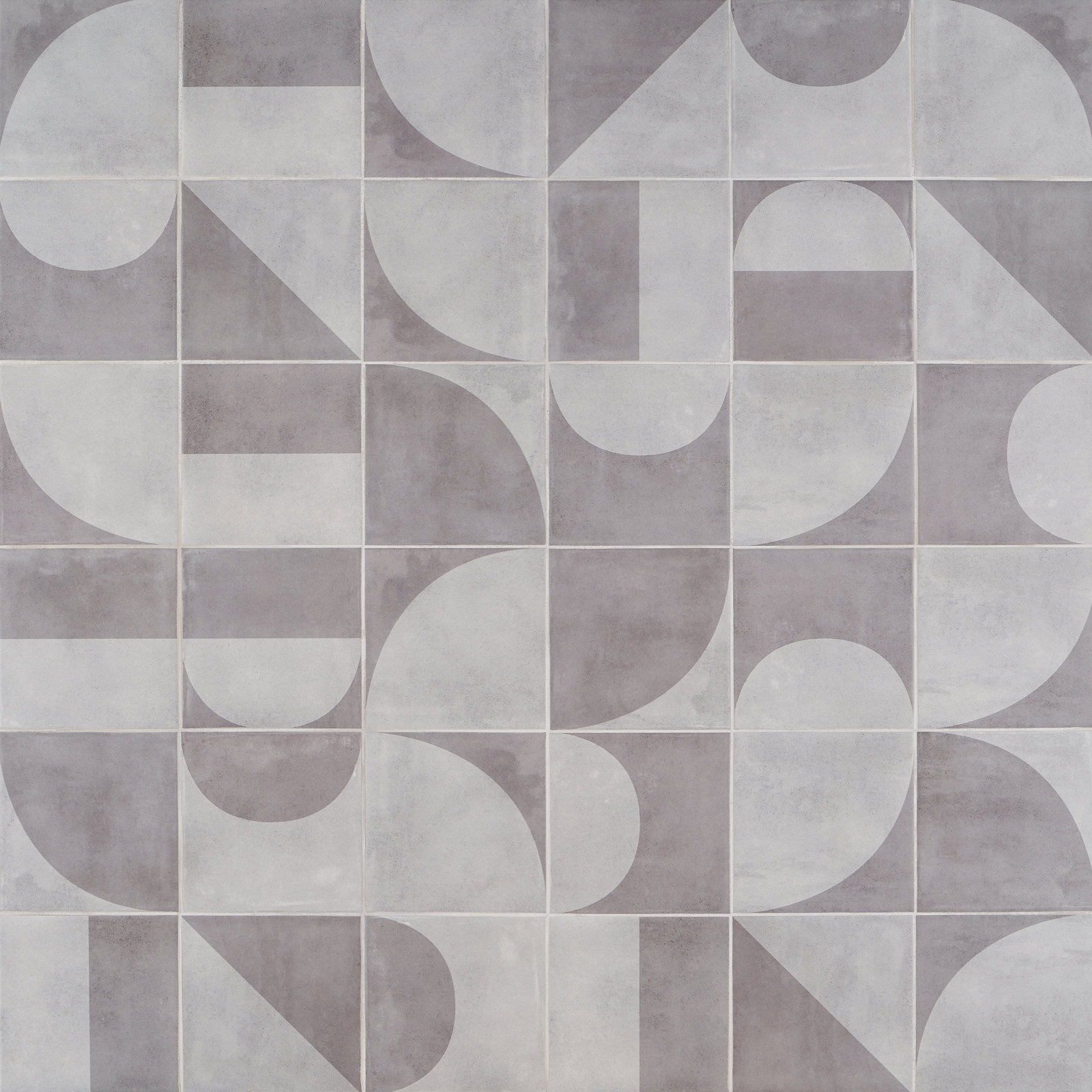 Bond Tile Dean 7.87'' W x 7.87'' L Porcelain Encaustic Floor and Wall Tile, Gray