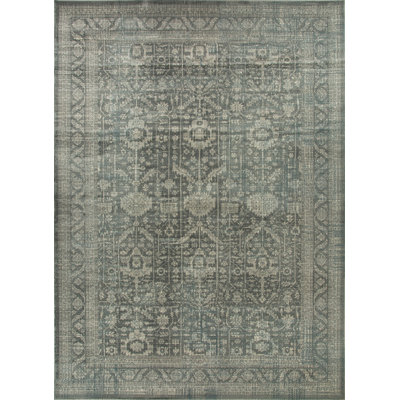 Ostergren Collection Grey/Blue Transitional Oriental Area Rug