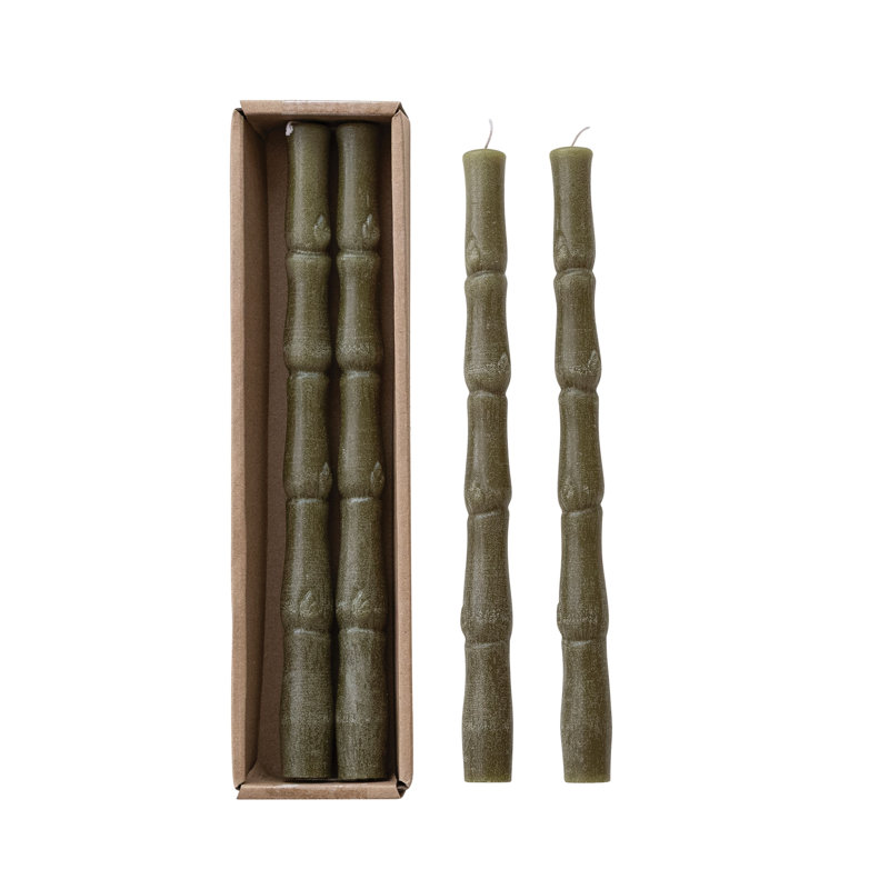 Unscented Bamboo Taper Candles In Box