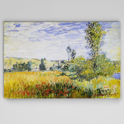 «Landscape at Vetheuil» par Vincent Van Gogh, reproduction d'art sur toile tendue