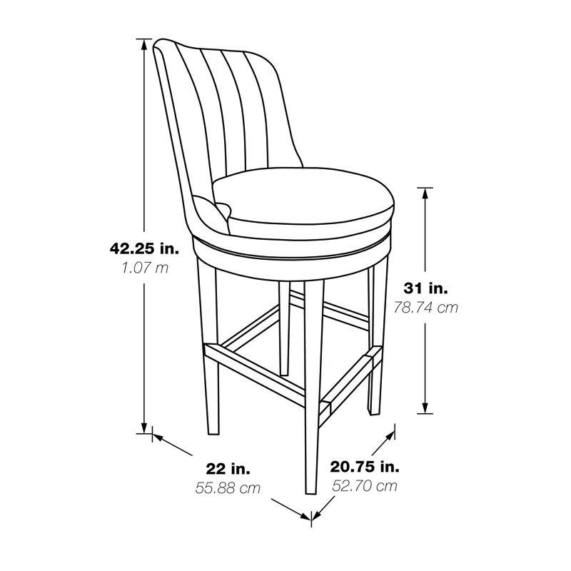 Tabouret de bar rotatif 30 po Jessabella, Bleu marine