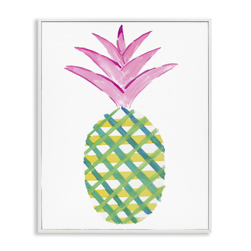Giclée tropicale à carreaux par Julie DeRice, Giclée encadrée blanc bord de mer, H 20 po x l 16 po