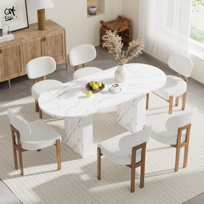 Oval Double Pedestal Kitchen Table Sets by Ivy Bronx
