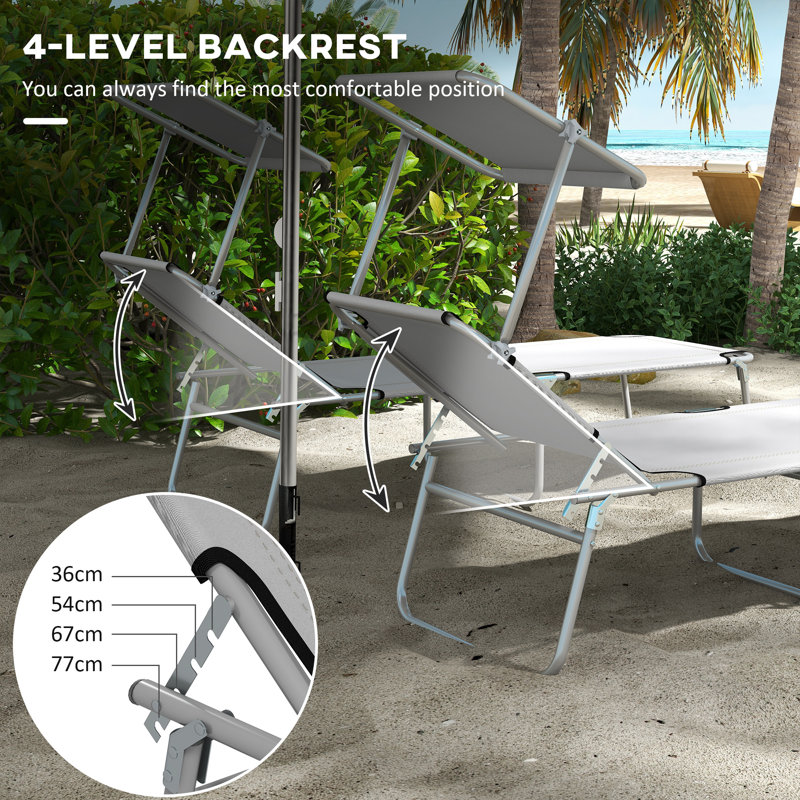 Ouita 187cm Long Reclining Single Chaise, Grey