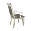 Ensemble de salle à manger à finition argentée 7 pièces avec accoudoirs 2X et 4 chaises d'appoint de style moderne Glam-333735355