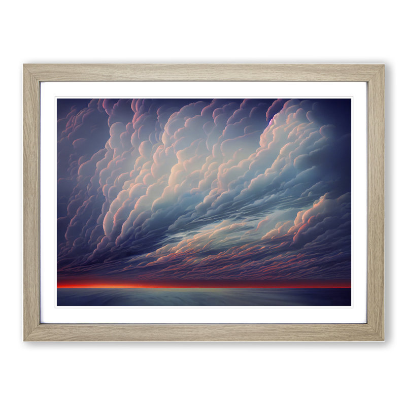 Clouds at Sunset Vol.2 - Framed Print, 25cm H x 34cm W x 2cm D, Oak