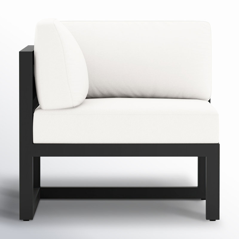 Avion 4 Piece Sectional Set, Black, Canvas Natural Sunbrella® Canvas