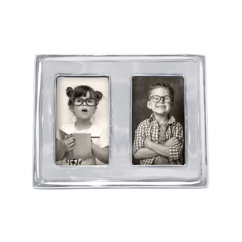 Silver Metal Beveled Picture Frame