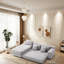 Canapé-lit modulaire en forme de L Boneless, mousse à mémoire de forme nuage, revêtement en velours côtelé de luxe, conception modulaire pour les petits espaces-1130412045