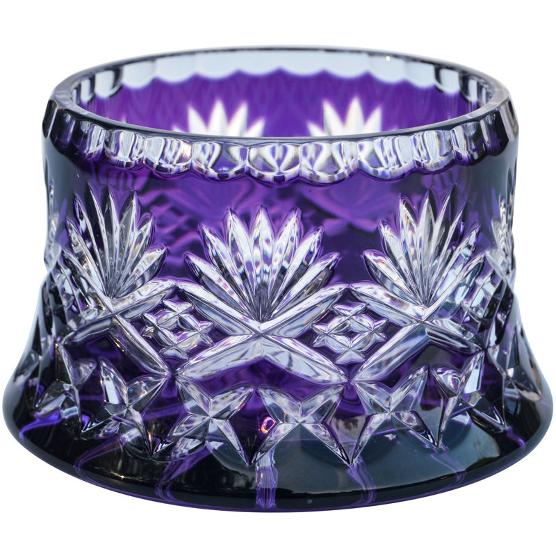 Améthyste mauve / vase en cristal transparent