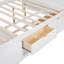 Lit de jour double avec tiroirs et tablettes, blanc