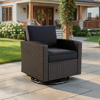  Ensemble de meubles, ensemble de conversation de patio extérieur en osier avec coussins extra larges et épais, ensemble de meubles d'extérieur en rotin pour la cour, le porche et la terrasse