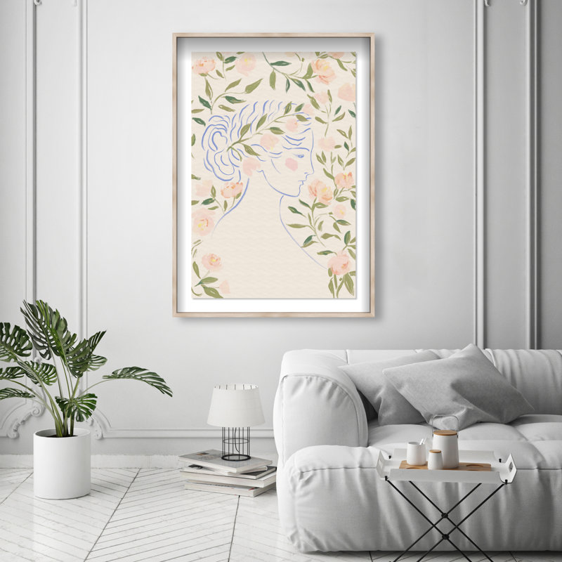 Blooming Hera Shadowbox People Print by Oliver Gal, Black Frame, 10 x 15, 31.5"H x 21.5"W, Natural Oak Shadowbox