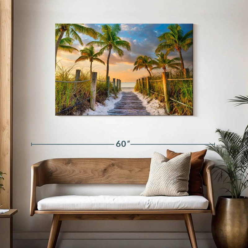 Ravi, plage tropicale, lever de soleil, Key West, Floride, H 30 po x l 45 po