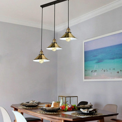 3 - Light Yellow Brass Cone Pendant