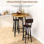Ensemble de table de bar et tabourets 3 pièces, table ronde de style pub/bistro avec 2 tabourets de bar avec dossier, mobilier de salle à manger haut de style vintage pour cuisine, appartement, bar à domicile-2090223766