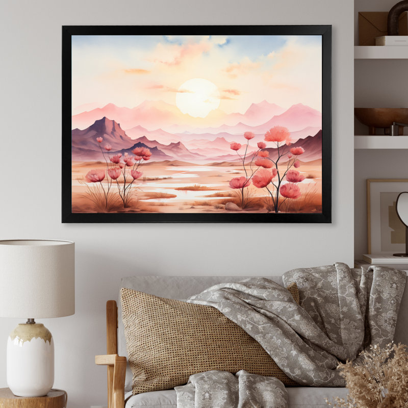 Tranquil Nature IV sur toile, H 16 po x l 32 po x P 1 po, Cadre simple noir