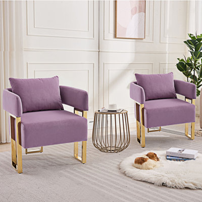 Ensemble de 2 fauteuils d'appoint rembourrés