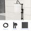 Système de douche à 5 fonctions, noir mat. Tête de 10 pouces et barre coulissante de 26,3 po. Fixation murale, facile à installer. Pluie, massage, modes à bulles. Comprend une tête, un appareil portatif, un tuyau. Buse pour le nettoyage. Aucune trousse de garniture de valve-120997346