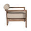 Chaise d'extérieur Relic en bois d'eucalyptus vieilli avec coussins en oléfine taupe
