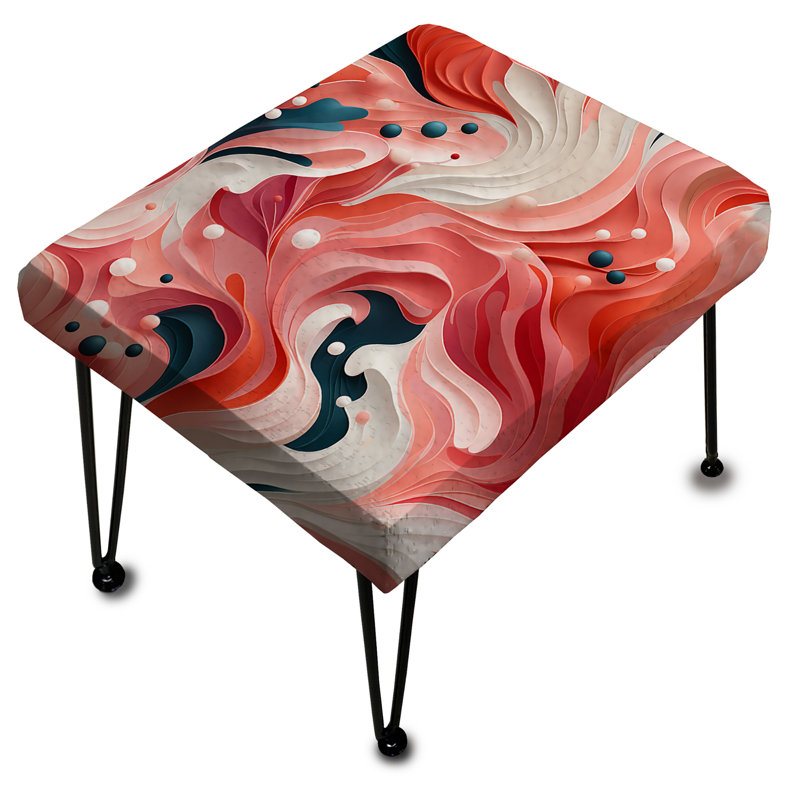 Tropical Reef Rendezvous - Motif rose - Repose-pieds rectangulaire abstrait