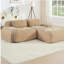 Canapé de 82 po en forme de L en tissu SoftCorduroy de conception modulaire en tissu avec de multiples combinaisons d'accoudoirs incurvés. Aucun assemblage requis.-1090906505