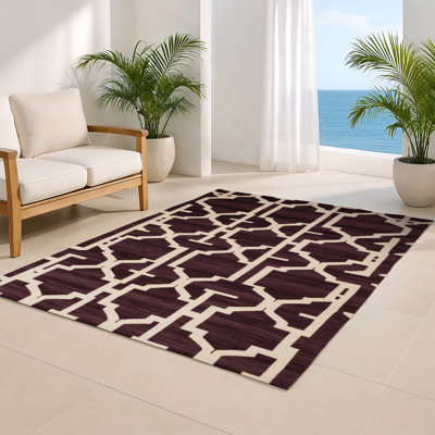 Tapis brun intérieur et extérieur Trellis