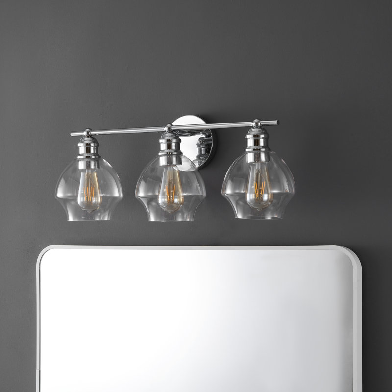 Applique murale en fer Meesam, Transparent, Chrome