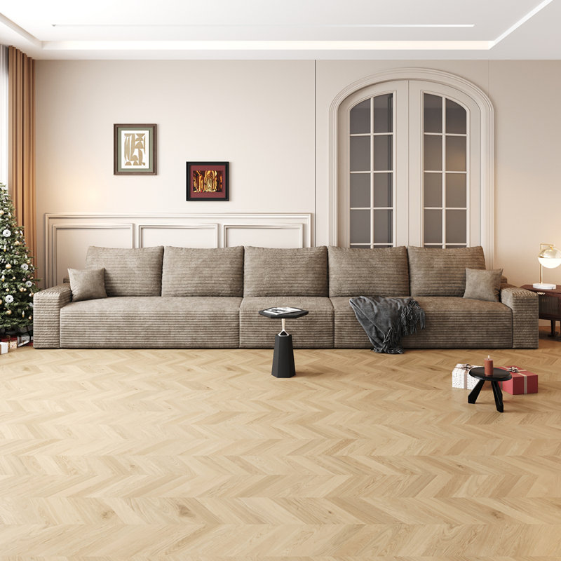 Canapé modulaire avec siège profond Boneless Cloud, H 37,8 po x l 168 po x P 39,4 po, Chameau, 5