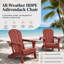 Chaises Adirondack pliantes en PEHD, texture bois, porte-gobelet, matériau PEHD toutes saisons-133607795