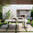 70" Outdoor Dining Table With Sintered Stone Top Weather Resistant Patio Table For 6, Modern Metal Legs