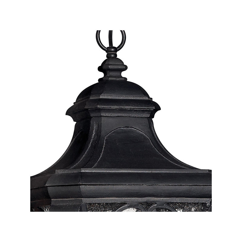 Trafalgar 3 -Bulb 24.75" H Outdoor Hanging Lantern, No, Museum Black, Incandescent