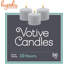Bougies votives européennes Hyoola non parfumées - durée de combustion de 10 heures - blanc - paquet de 50, fabrication européenne