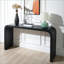 Table basse en bois noir compacte avec cascade courbée - Polyvalente pour le vestibule de salon