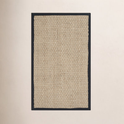 Natural Black Seagrass Rug