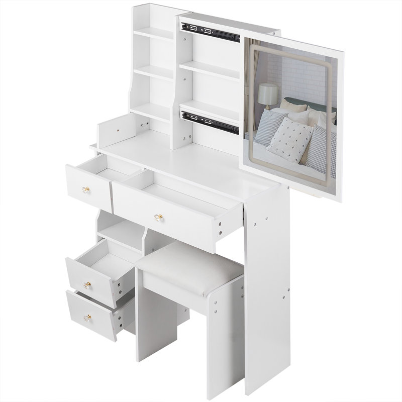 Petite table de coiffeuse, Blanc