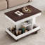Table de bout réglable avec roulettes, table d'appoint moderne multifonctionnelle avec plateau relevable, plateau tournant à 360 ° et espace de rangement pour le salon, petit espace-134895344