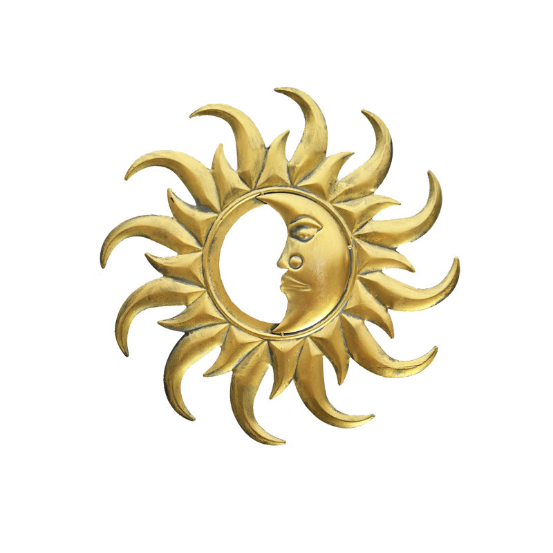 Plaque de jardin demi-lune soleil face Nagel, Doré