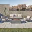 Real Flame Aegean 5 Seat Outdoor Patio Furniture Set With Fire Table